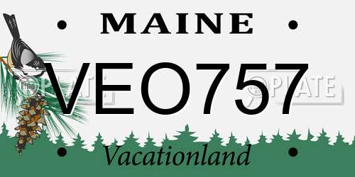 VEO757 Maine License Plate