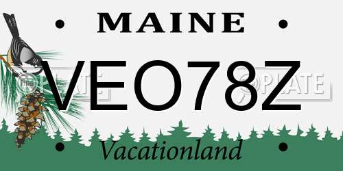 VEO78Z Maine License Plate