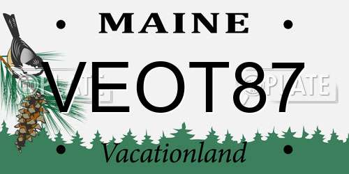 VEOT87 Maine License Plate