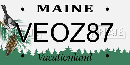 VEOZ87 Maine License Plate