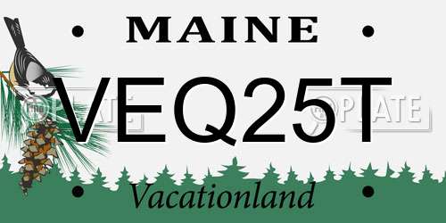 VEQ25T Maine License Plate