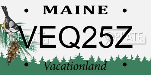 VEQ25Z Maine License Plate