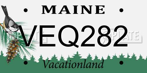 VEQ282 Maine License Plate