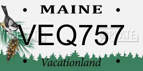 VEQ757 Maine License Plate