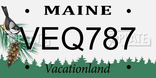 VEQ787 Maine License Plate