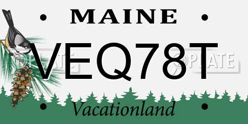 VEQ78T Maine License Plate