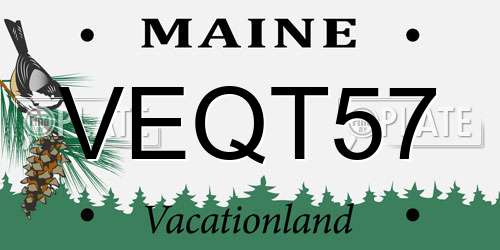 VEQT57 Maine License Plate