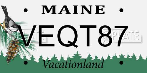 VEQT87 Maine License Plate