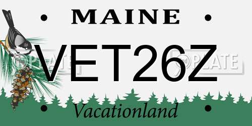 VET26Z Maine License Plate