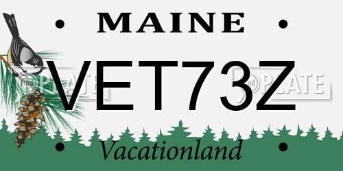 VET73Z Maine License Plate
