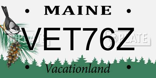 VET76Z Maine License Plate