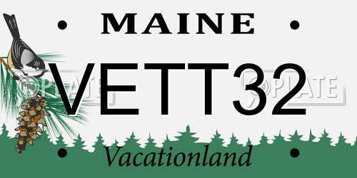 VETT32 Maine License Plate
