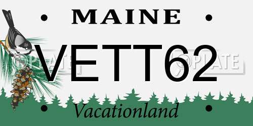 VETT62 Maine License Plate