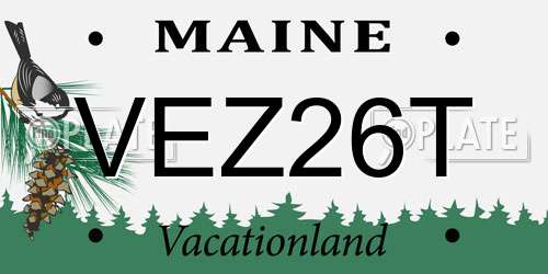 VEZ26T Maine License Plate
