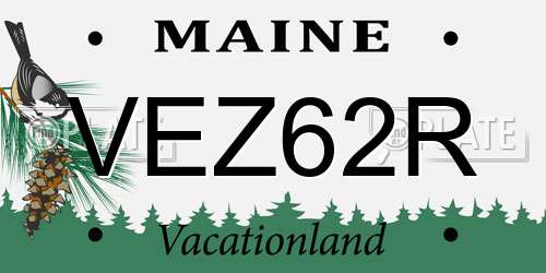VEZ62R Maine License Plate