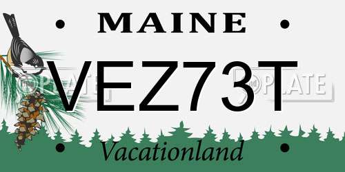 VEZ73T Maine License Plate