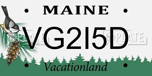 VG2I5D Maine License Plate