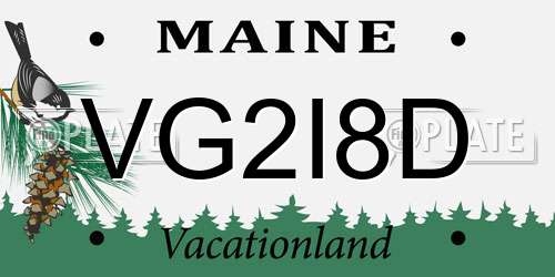 VG2I8D Maine License Plate