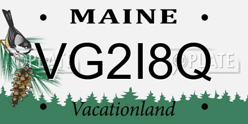 VG2I8Q Maine License Plate
