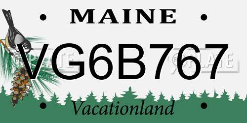 VG6B767 Maine License Plate