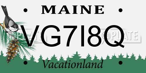 VG7I8Q Maine License Plate