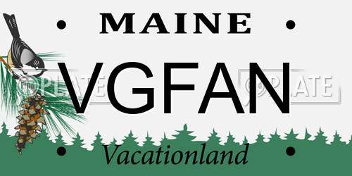 VGFAN Maine License Plate