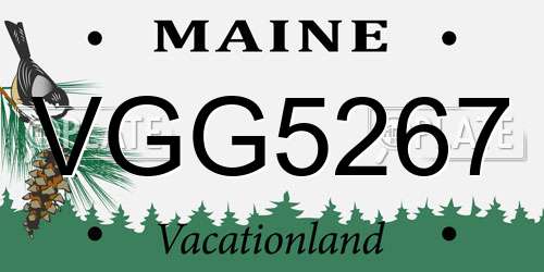 VGG5267 Maine License Plate