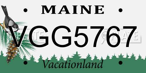 VGG5767 Maine License Plate
