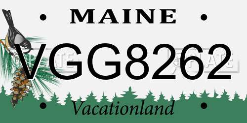 VGG8262 Maine License Plate