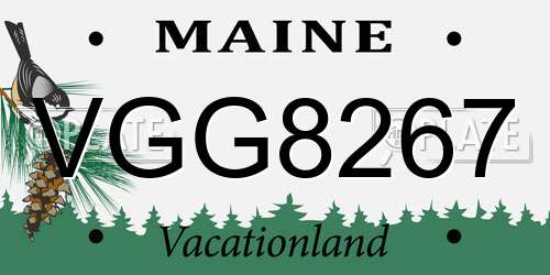VGG8267 Maine License Plate