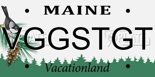 VGGSTGT Maine License Plate