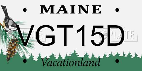 VGT15D Maine License Plate