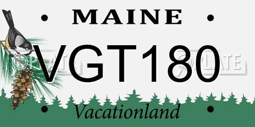 VGT180 Maine License Plate
