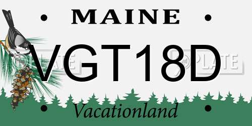 VGT18D Maine License Plate