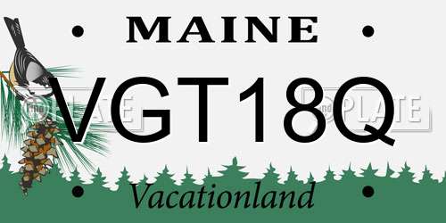 VGT18Q Maine License Plate