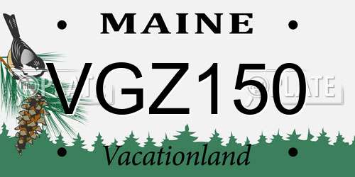 VGZ150 Maine License Plate
