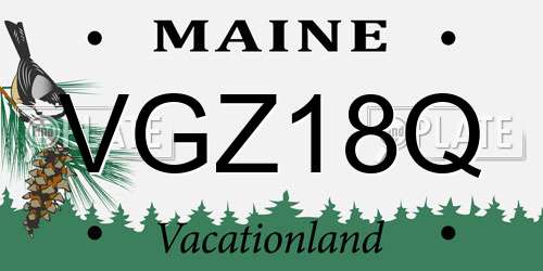 VGZ18Q Maine License Plate