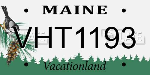 VHT1193 Maine License Plate