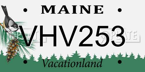 VHV253 Maine License Plate