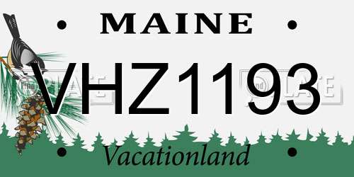 VHZ1193 Maine License Plate