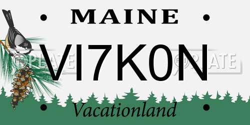 VI7K0N Maine License Plate