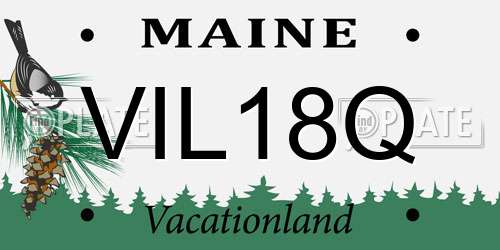 VIL18Q Maine License Plate