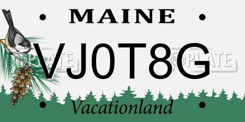 VJ0T8G Maine License Plate