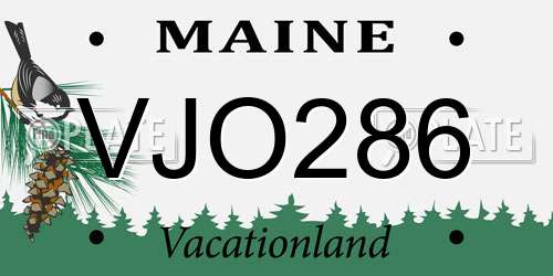 VJO286 Maine License Plate