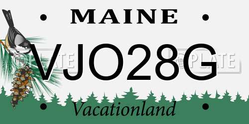 VJO28G Maine License Plate