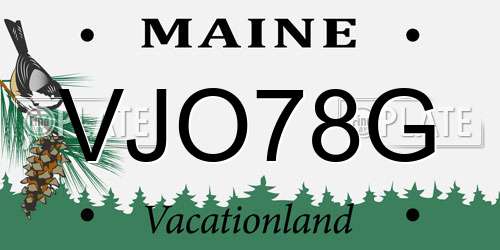 VJO78G Maine License Plate