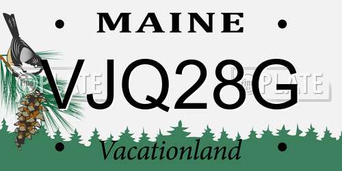 VJQ28G Maine License Plate