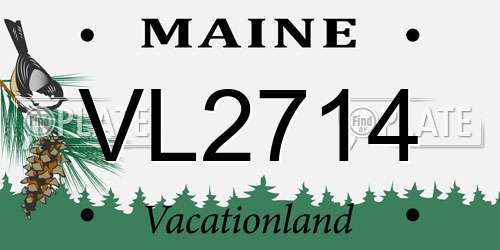 VL2714 Maine License Plate