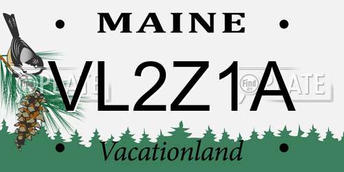 VL2Z1A Maine License Plate