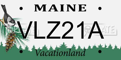VLZ21A Maine License Plate